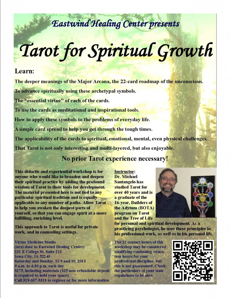 Tarot for Spiritual Growth flyer
